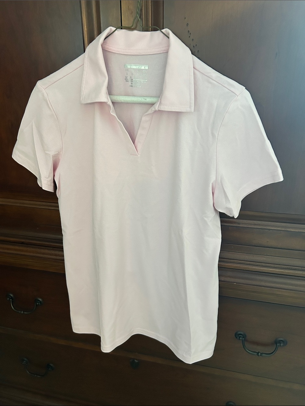 Women's Light Pink Short-Sleeve Polo Tee